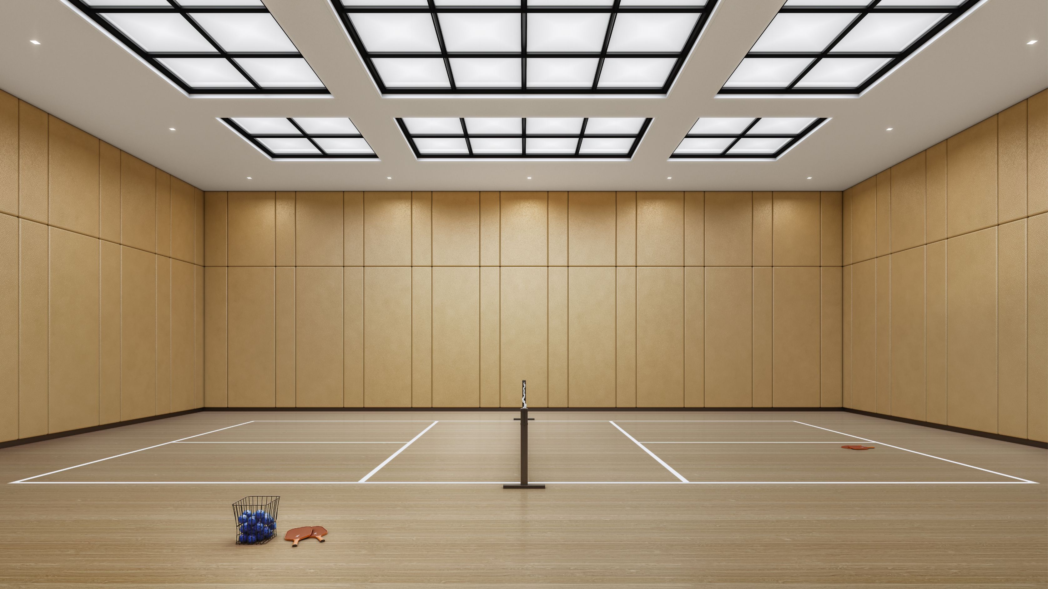 Spacious Pickleball Court, part of the fitness amenities at The Henr, luxury UWS residences by Naftali Group.