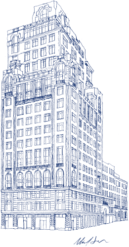 Sketch of The Henry Residences in Upper West Side NYC featuring architectural excellence.